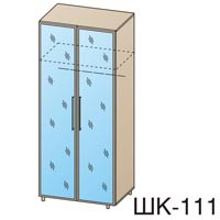 Шкаф для одежды с зеркалами Дольче Нотте ШК-111 дуб беленый (арт.9374)